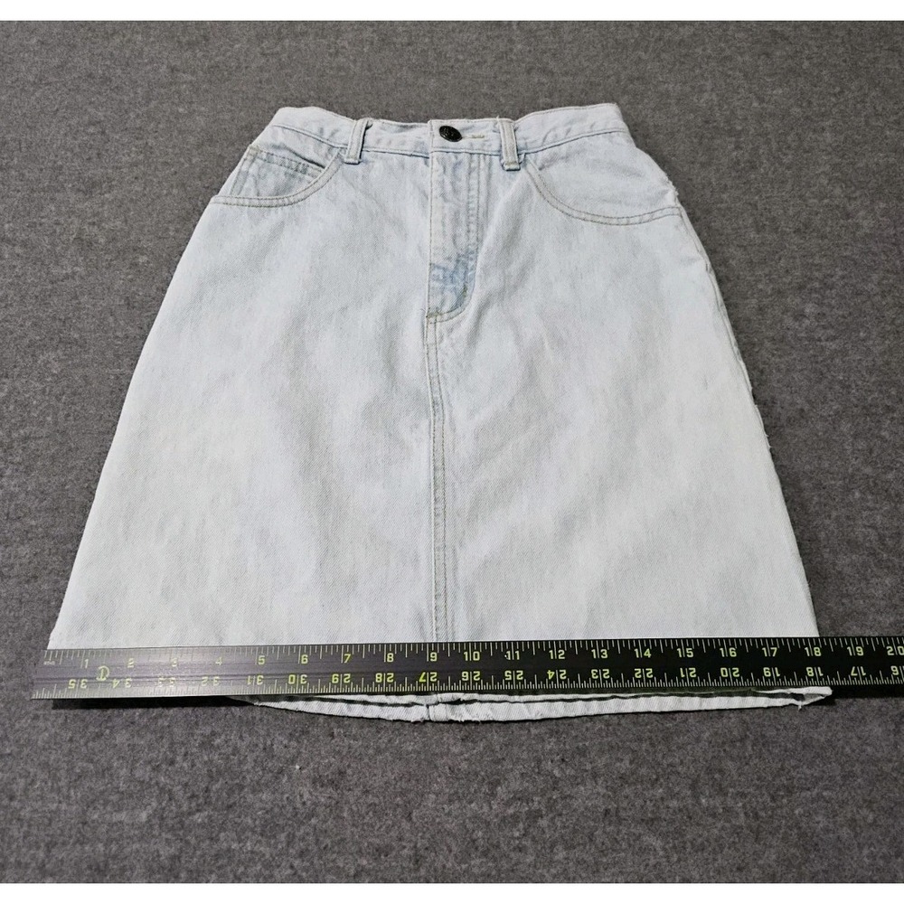 VTG Georges Marciano Guess High Waist Denim Skirt 27 Light Wash Y2K Made In USA - Picture 11 of 12